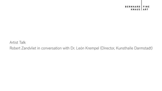 Artist Talk: Robert Zandvliet 