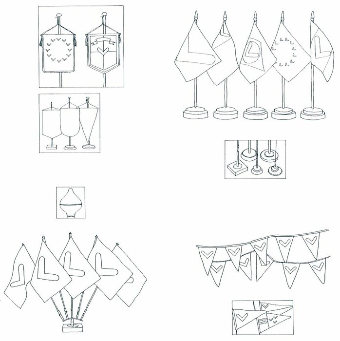 Das Flügelkreuz – Zeichnungen – Flaggen