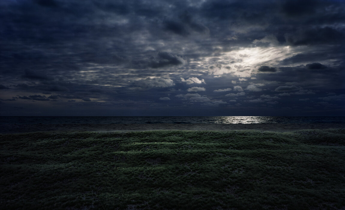 Strandwiese bei Nacht