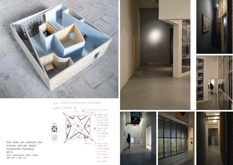 Drei Keile, ein Diamant, die Konche und der Staub