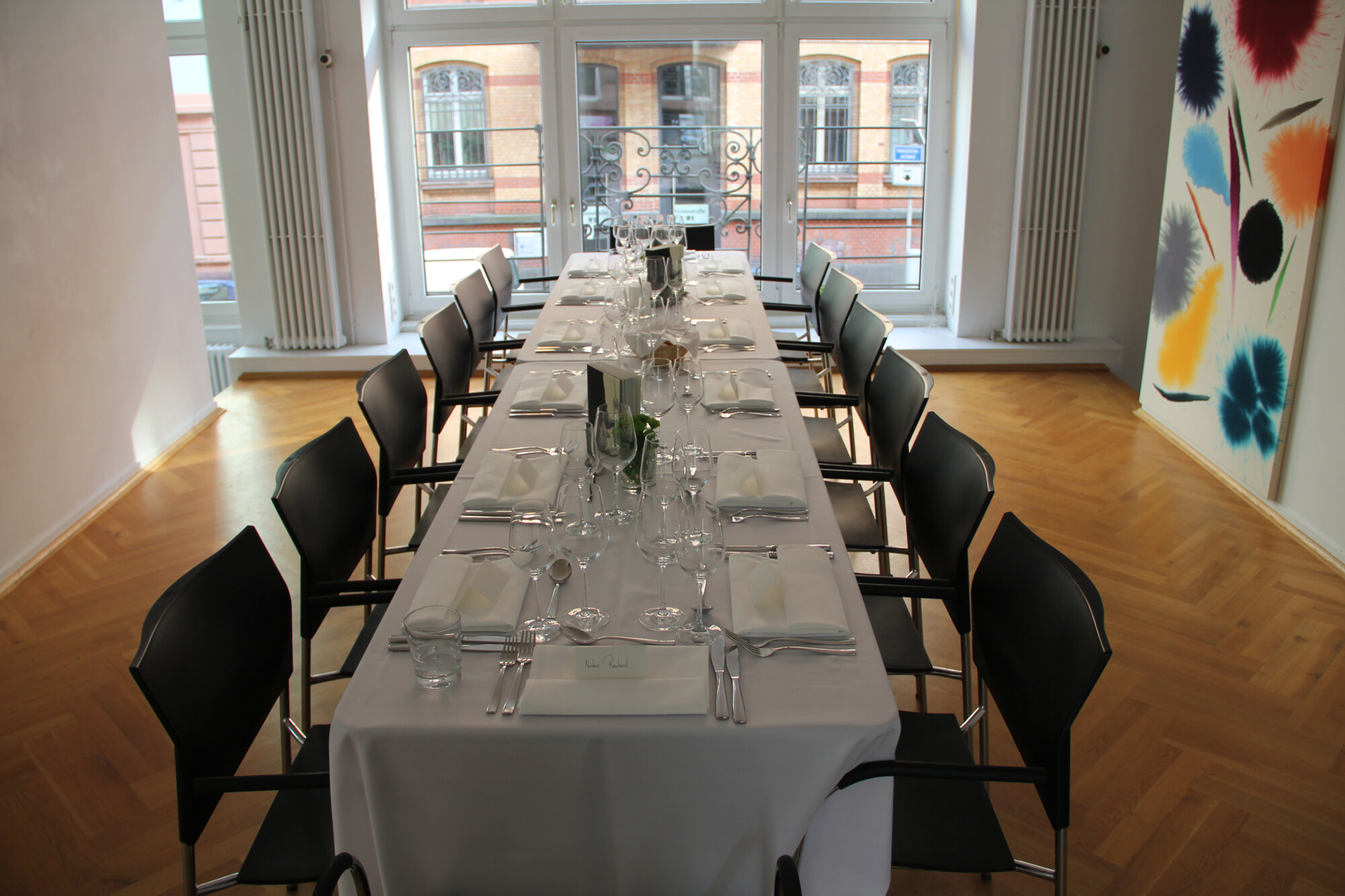 Dinner in der Galerie Bernhard Knaus Fine Art, Frankfurt